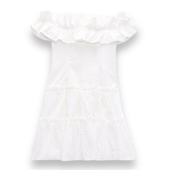 ZARA | Oyster White | STRAPLESS MINI DRESS - Picture 2 of 8